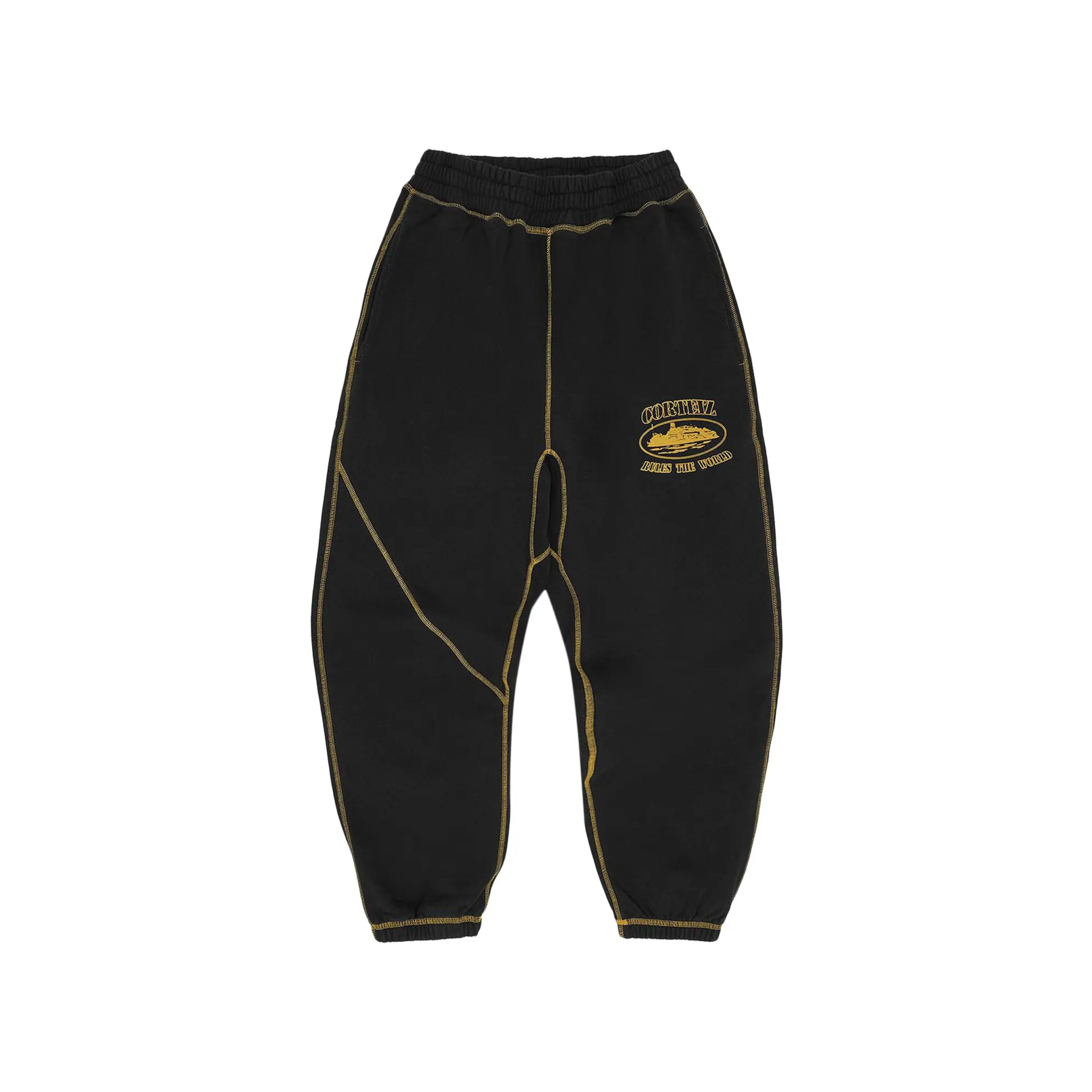 Corteiz Alcatraz Sweatpant - Black & Honey Yellow