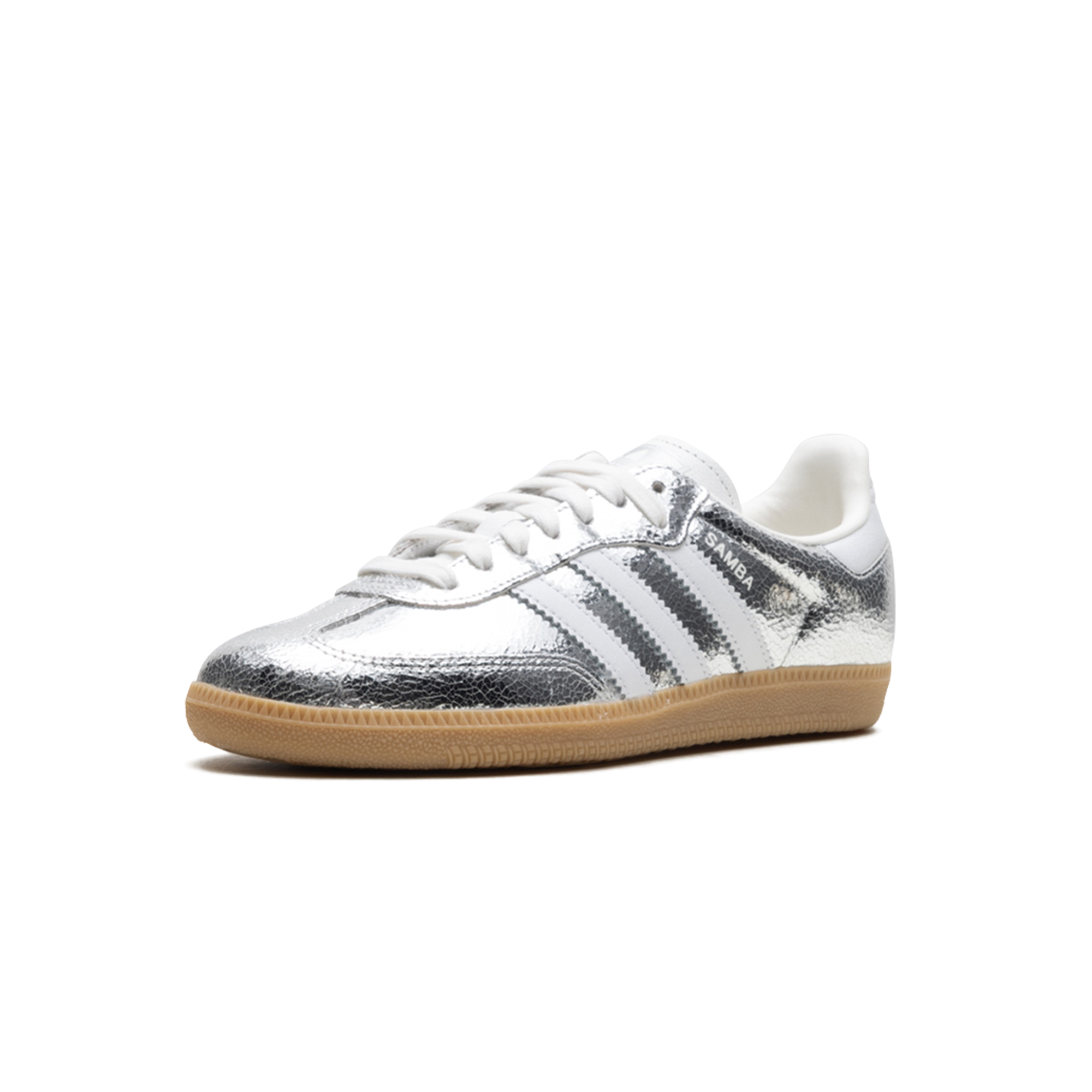 Adidas Samba OG - Silver Metallic Cracked Leather
