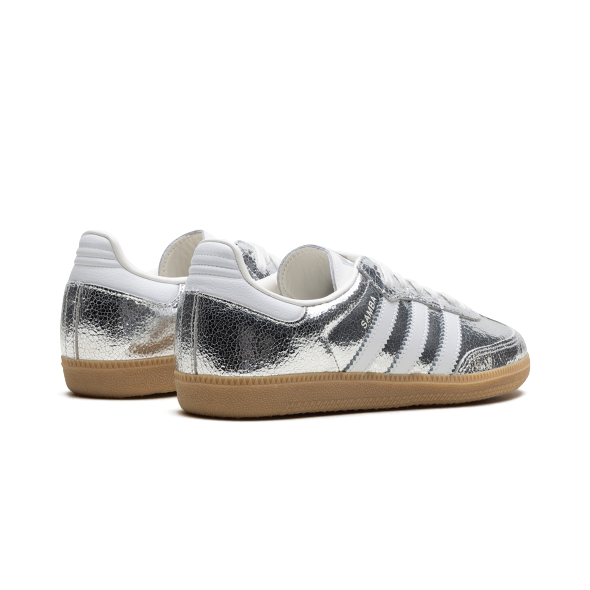 Adidas Samba OG - Silver Metallic Cracked Leather