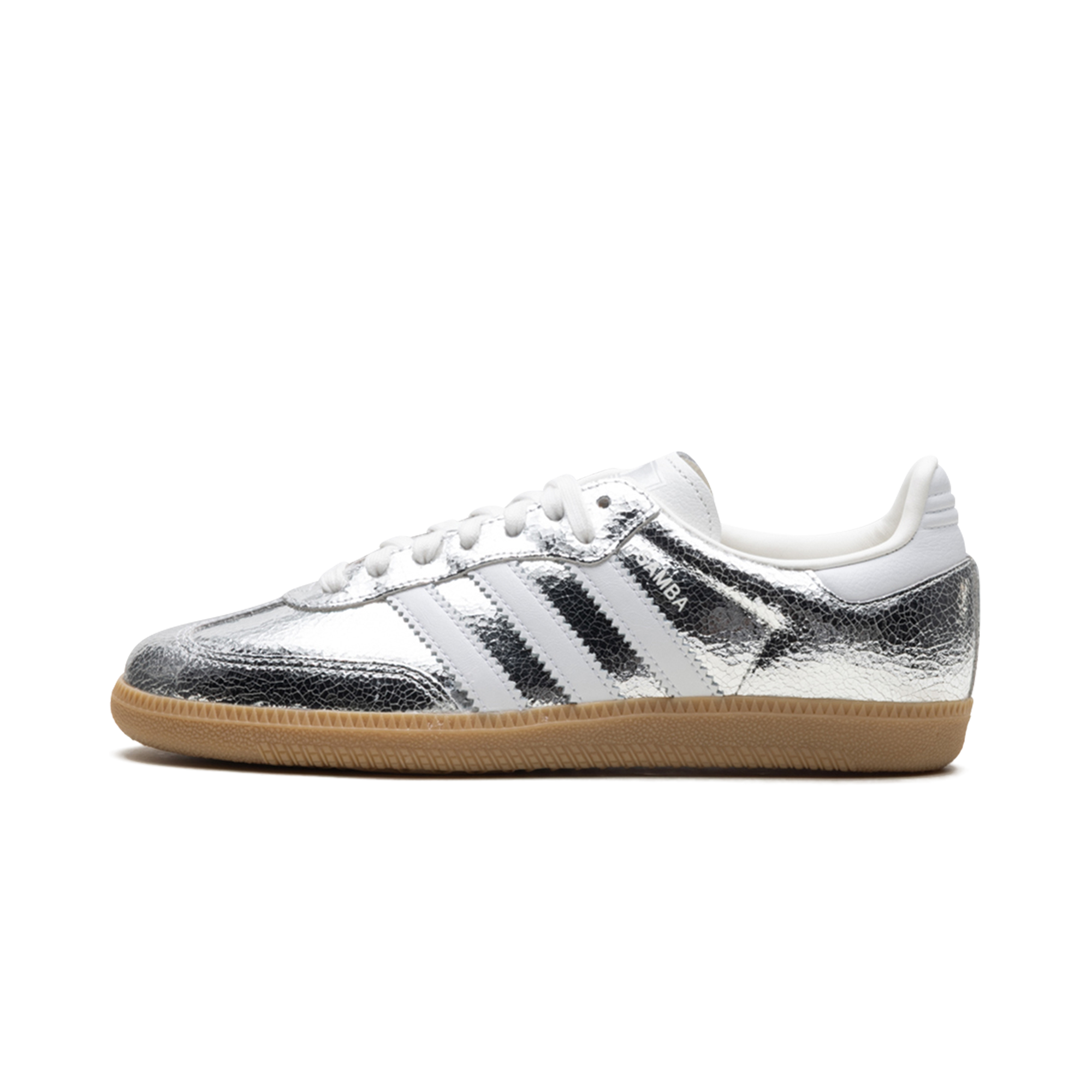 Adidas Samba OG - Silver Metallic Cracked Leather