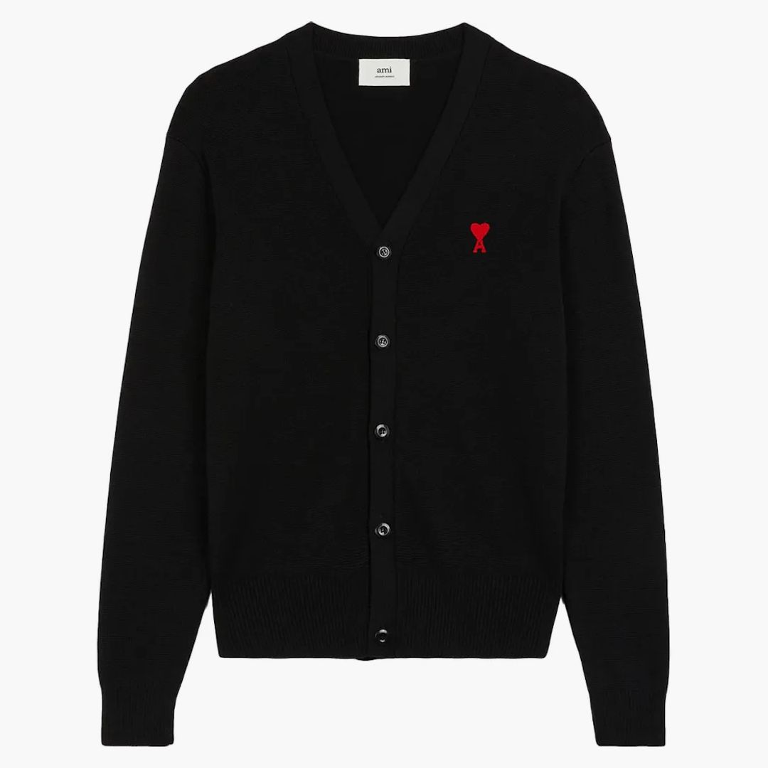 AmiParisAmiDeCoeurExtrafineMerinoWoolCardiganBlackRed.jpg