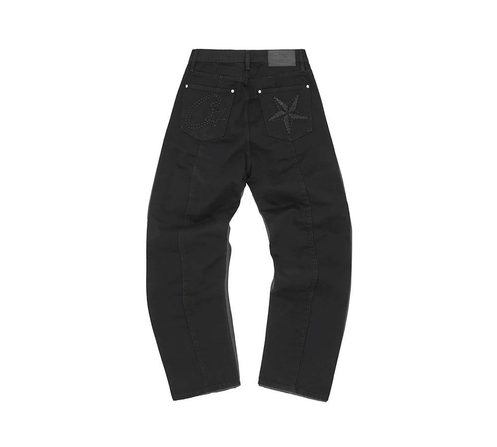 Corteiz C-Star Denim Jeans - Triple Black