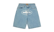 Corteiz Alcatraz Baggy Shorts - Washed Blue