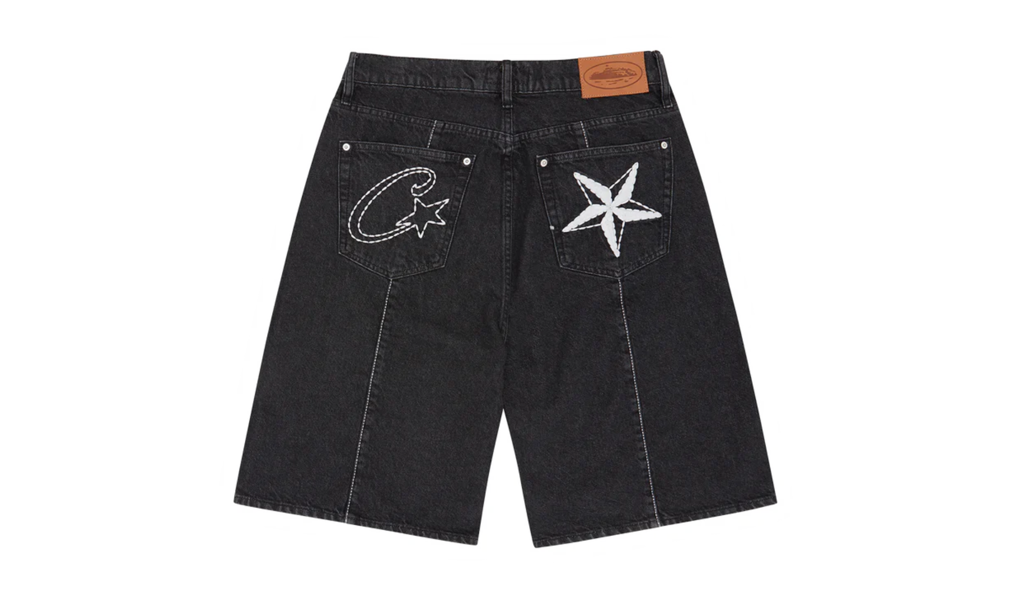 Corteiz C-Star Denim Shorts - Black