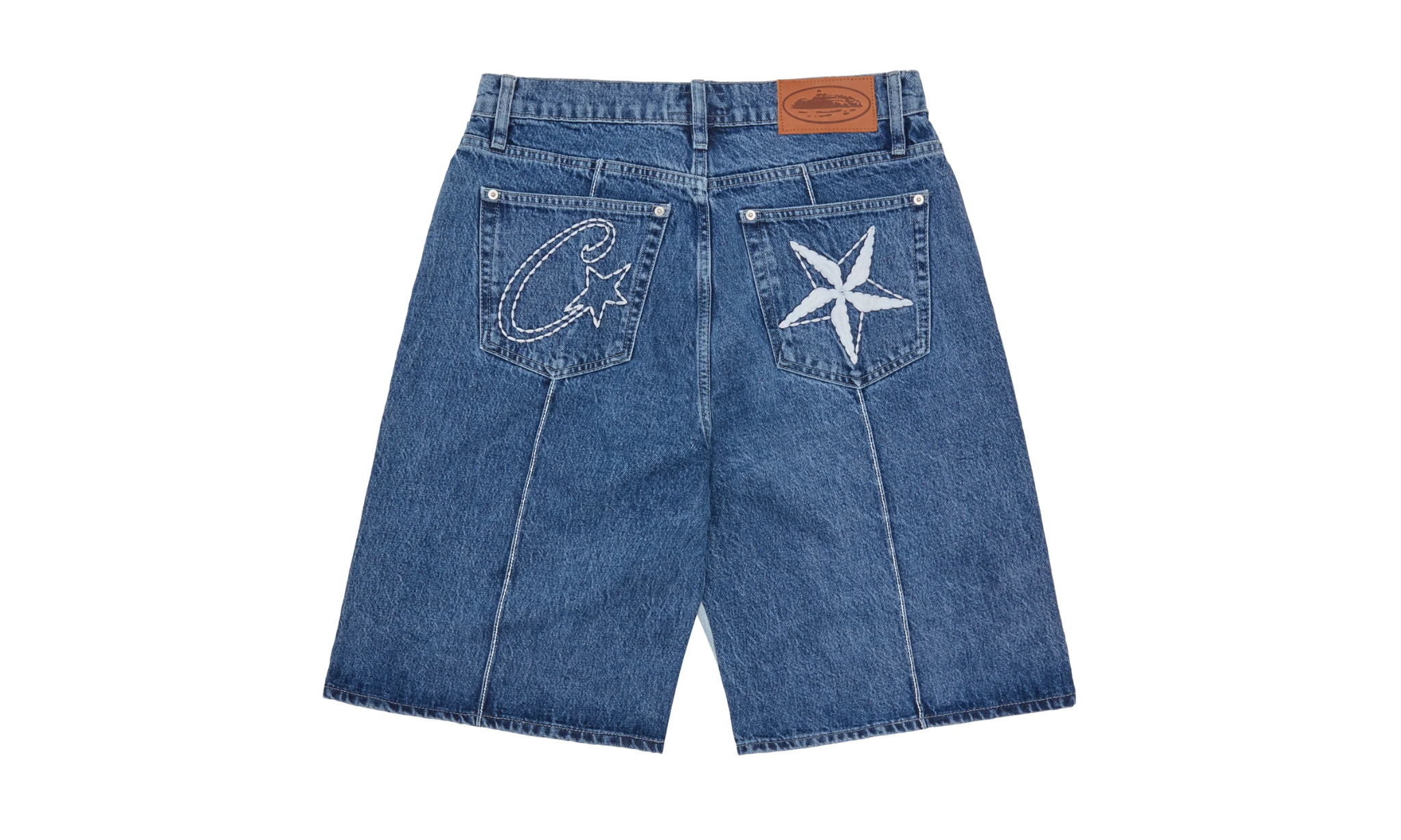 Corteiz C-Star Denim Shorts - Faded Blue